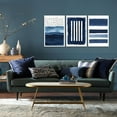 thumbnail image 2 of Blue Abstract Wall Art Canvas - Navy and White Painting for Living Room, Bedroom Unframed, 2 of 6