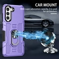 thumbnail image 4 of SaniMore for Samsung Galaxy S23 Plus 6.6" 2023 Case, Magnetic Car Mount 360°Rotating Kickstand Heavy Duty Protective Shock-resistant Hybird Cover [Rugged PC Back & TPU Bumper] For S23 Plus, Purple, 4 of 10