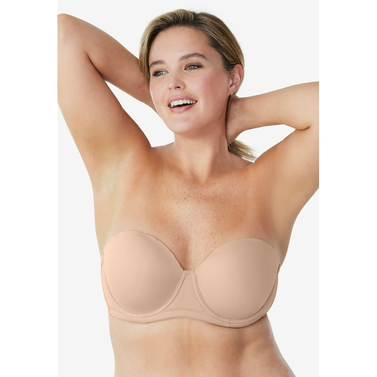Women's Strapless Bra Plus Size Underwire Convertible Non Padded Bralette  46DDD
