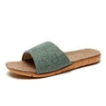 thumbnail image 4 of Lovskoo 2024 Women Mens Unisex Linen Cotton Open-Toe Home Slippers Breathable Lightweight Indoor Shoes Casual Flax Soft Non-Slip Eva Sole Shoes Green, 4 of 7