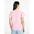 thumbnail image 4 of Time and Tru Women's Crewneck Top with Short Flutter Sleeves, Sizes XS-XXXL, 4 of 6
