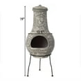 Outdoor Clay Chiminea Fireplace Sun Design Wood Burning Fire Pit with