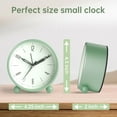 thumbnail image 4 of QKURT Analog Alarm Clock, 4inch Super Silent Non Ticking Small Clock with Night Light, Battery Operated, Simple Design for Bedroom Bedside Desk Adult Kid, Green, 4 of 7