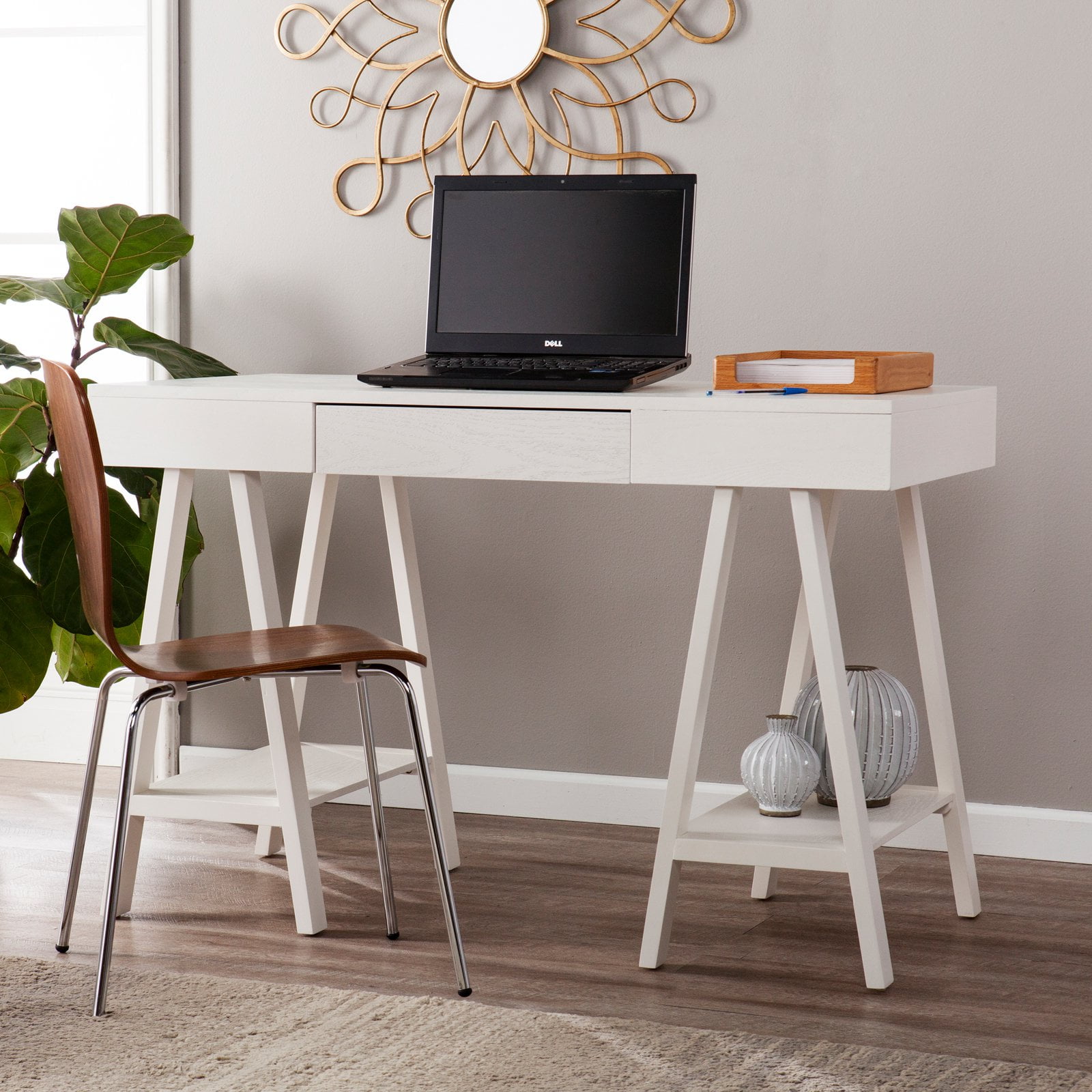 Southern Enterprises Askua Sawhorse Writing Desk Com