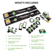 QuickJack Bundle 8000TL Portable Car Lift with 110V Power Unit, Suv Adapters, Wall Hangers
