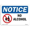 thumbnail image 1 of SignMission OS-NS-A-1014-L-16004 10 x 14 Po Panneau d'Avertissement OSHA - Avis Pas d'Alcool, 1 of 1