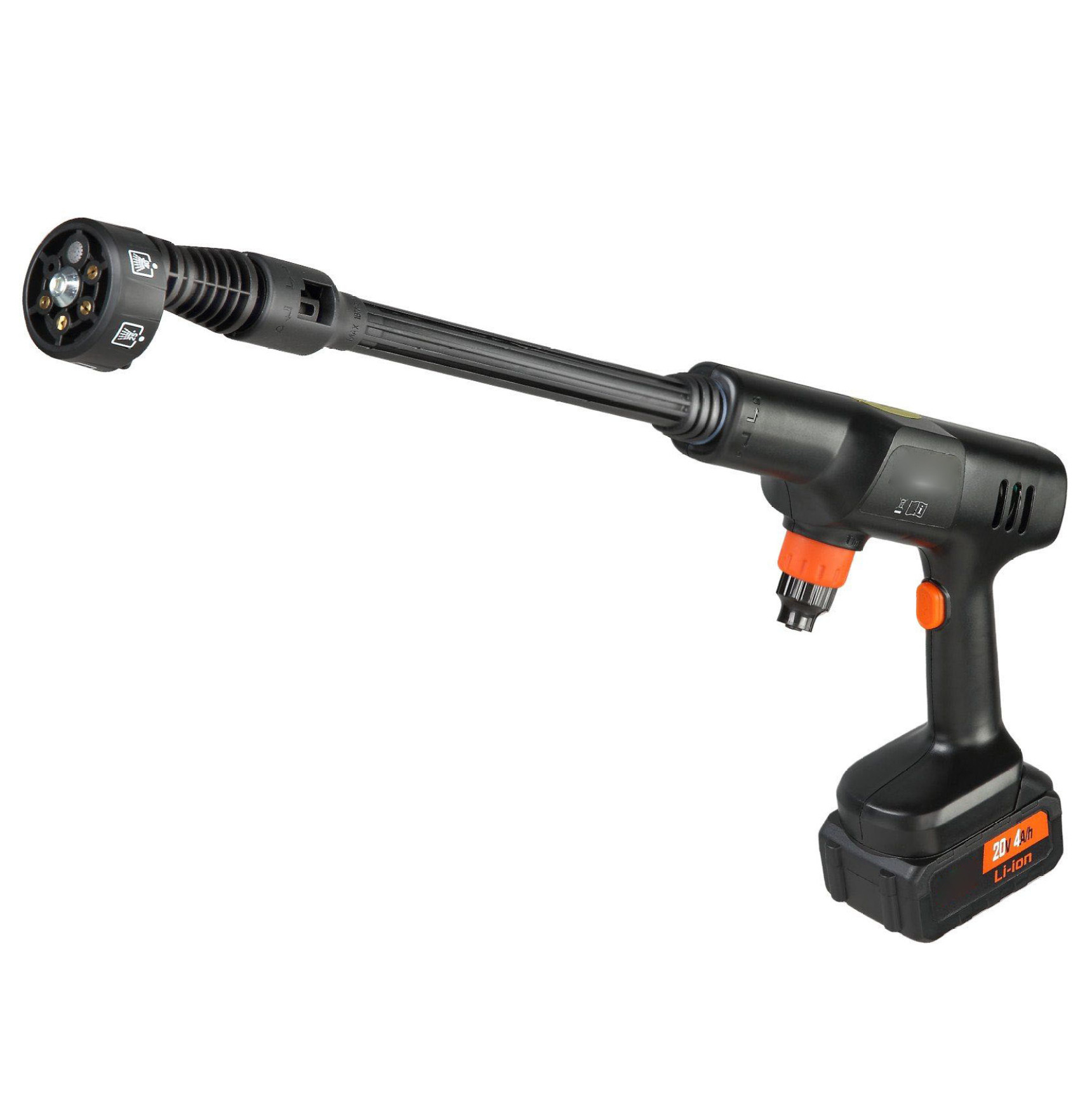 Cordless Pressure Washer 652 PSI 1.0 GPM, Portable Power Cleaner Gun, 4.0Ah Battery, 6-in-1 Nozzle, for Car, Patio, Floor Cleaning & Watering