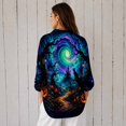 thumbnail image 2 of Nyfairy Plus Size Women's Halloween Print Long Sleeve Button Down Casual Shirt, 2 of 5