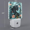 thumbnail image 2 of Cauagu Black Panther Floral Illustration Print LED Nightlight,0.5W Night Lights Plug into Wall 1 Pack with Dusk-to-Dawn Light Sensor Soft Glow Lamp for Bathroom Adult Hallway-UK, 2 of 7