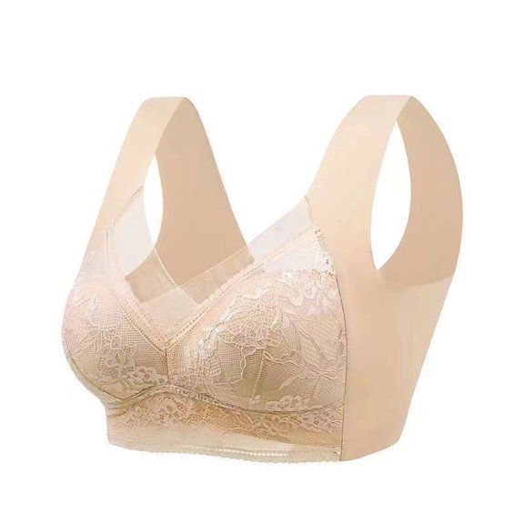Plus Size Seamless Wireless Bra French Style Backless Push Up Bra with Full Coverage and Side Support for Women
