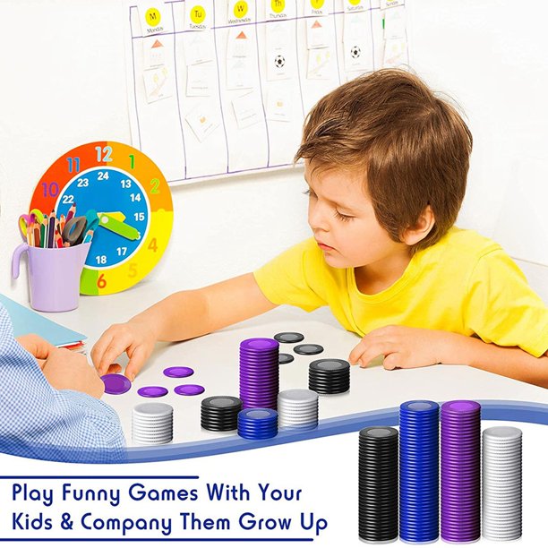 100 Jetons De Comptage Bingo Transparents Bleus - Jetons Plastique Pour Jeux Et Apprentissage