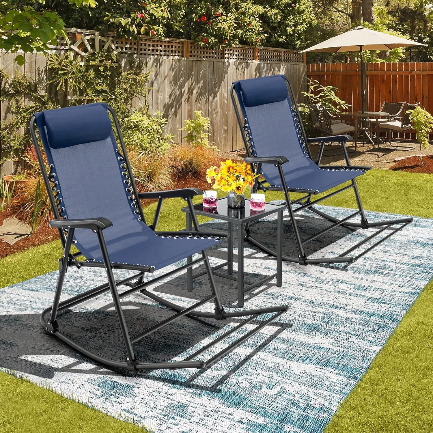 rocker recliner lawn chair