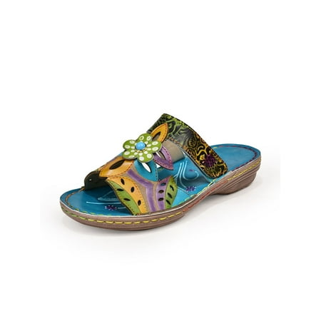 

Daeful Womens Color Stitching Wedge Slippers Opened Toe Anti-slip Summer Casual Shoes