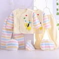 thumbnail image 2 of Hessimy Baby Girls' Toddler 2-Piece Fleece Sweatshirt And Jogger Set Pullover + Pants Fall Winter Set Baby Girl Outfits 0-3 Months (Yellow,0-3 Months), 2 of 7