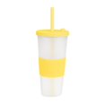 thumbnail image 2 of Vaso plástico de doble pared con acabado frosty, manga de silicón amarillo 10 x 20.5, 2 of 2