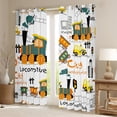 thumbnail image 4 of jejeloiu Cute Cartoon Train Blackout Curtains Set of 2 (52x84 Each),Transportation Vehicle Window Curtains,White Yellow Orange Curtains and Drapes For Kids,Uxury Bedroom Decor, 4 of 6