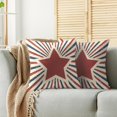 thumbnail image 2 of 4th of July Patriotic Pillow Covers 18X18 Set of 2, Red Star Independence Memorial Day Throw Pillowcases Holiday Theme Decoration Outdoor Farmhouse Cushion Cover Couch Sofa Bed Decor, 2 of 6