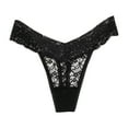 thumbnail image 3 of Matoen 5Pack Low Rise V Shape Lace & Cotton Breathable T Back Women Thongs, 3 of 4