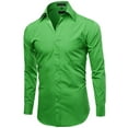 thumbnail image 2 of Omega Italy Men's Long Sleeve Dress Shirt Solid Color Regular Fit 25 Colors, 2 of 5