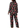 thumbnail image 5 of Kuiaobaty Candy Cane Print Women Pajamas Set Button Down Sleepwear Christmas Long Sleeve Nightwear with Long Pants Xmas Soft Pjs Set with Pockets, 4XL, 5 of 7