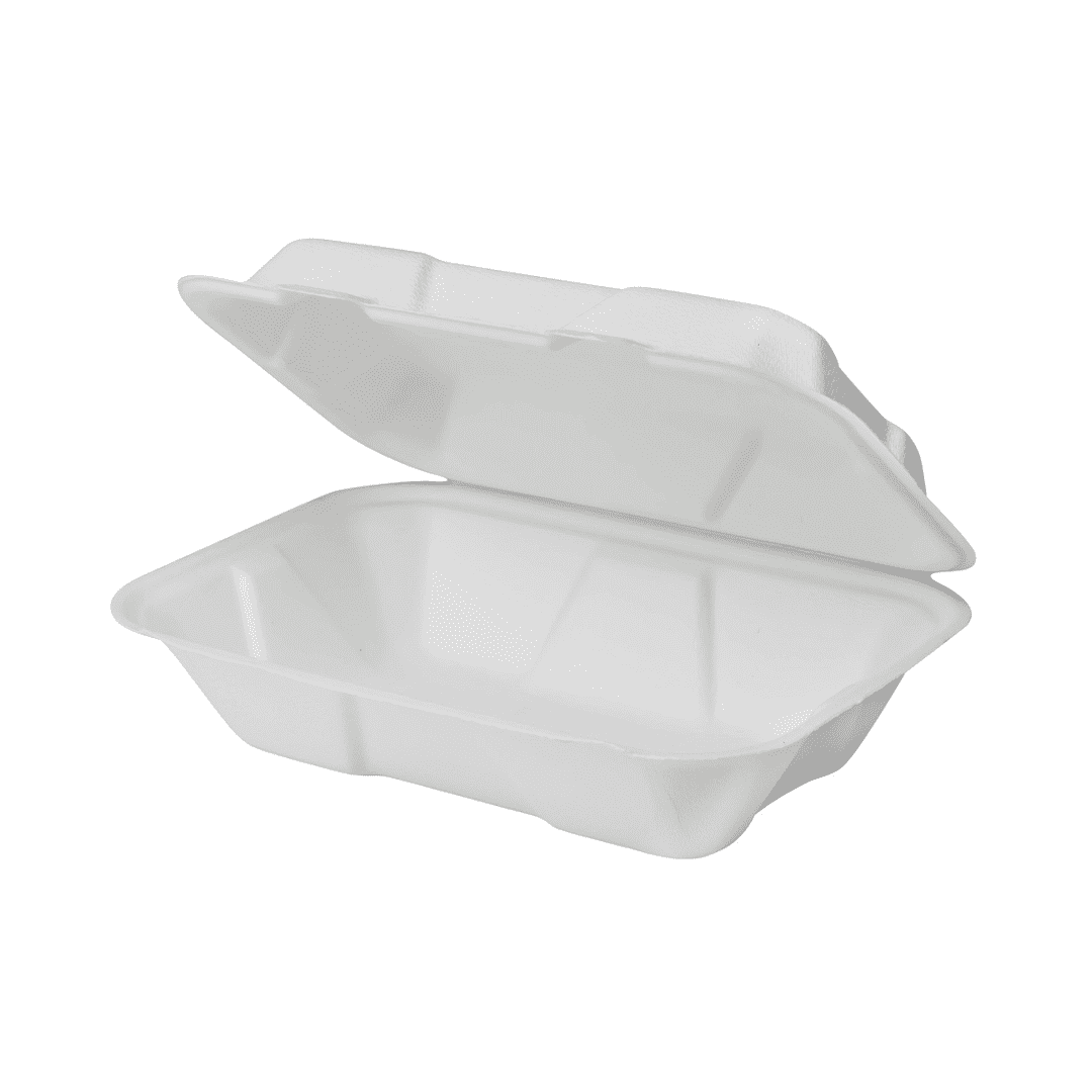 9" x 6" x 3" White Foam Single Compartment Square Take Out Container 25 Count 