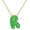 Green, variant on Bubble Letter Necklace for Women,14K Gold Plated Enamel Colorful Balloon Initial Pendant Box Chain Necklace, Dainty Jewelry Gift