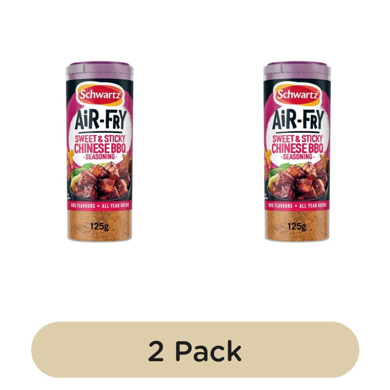 Schwartz Air Fryer Sweet & Sticky Chinese BBQ Seasoning Drum 125g, British Import (Pack of 2)
