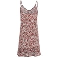 thumbnail image 4 of Femmes V Cou Fronde Floral Imprimé Plissée Ourlet Mini-Robe, 4 of 4