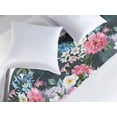 thumbnail image 2 of Exotic Vibes Bed Runner, Tropical Peony Pattern with Delicate Leaves Greenery on Grunge Back, Decorative Accent Bedding Scarf for Hotels Homes & Guest Rooms, King, Pastel Pink Dark Teal, by Ambesonne, 2 of 3