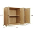 thumbnail image 3 of Buffet Cabine with 3 Door, Kitchen Storage Cabinet with Adjustable Shelf, Coffee Bar Accent Cabinets for Living Room, Entryway, Oak, 3 of 9