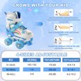 thumbnail image 2 of JieC Rainbow Unicorn 4 Size Adjustable Light up Roller Skates for Girls Boys for Kids,Blue, 2 of 8