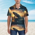thumbnail image 4 of Lsque Sunset Ocean Whale pattern Hawaiian Shirt for Men, Unisex Summer Beach Casual Short Sleeve Button Down Shirts-3X-Large, 4 of 9