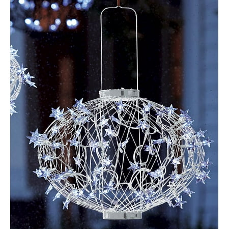 Large White Solar Star Holiday Lantern With 72 Led Lights Large White Solar Star Holiday Lantern With 72 Led Lights