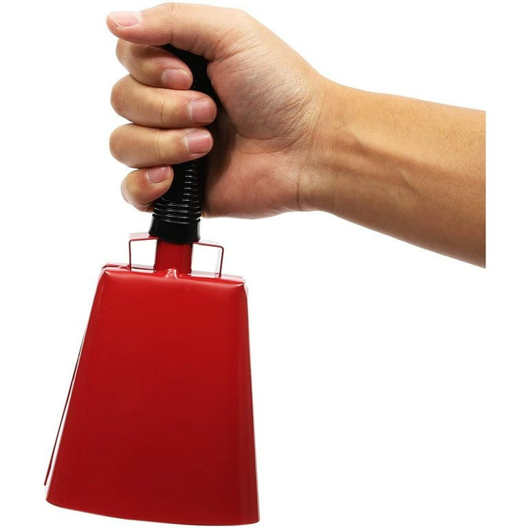 2 Pack 9.5-inch Cowbells for Sporting Events, Percussion Noise Makers with  Handle for Football Games, Stadiums (Red)