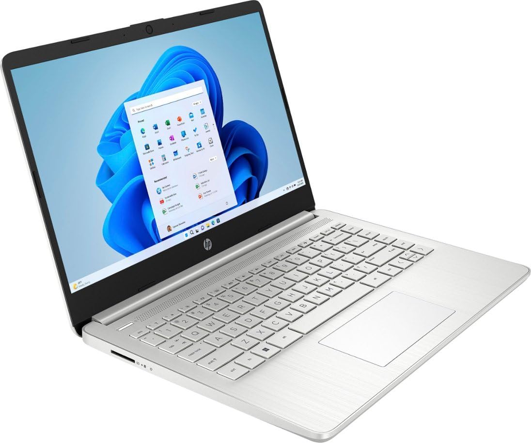 HP 14" HD Laptop, Intel Pentium Silver N5030, 4GB DDR4 Memory, 128GB SSD, Media Card Reader, Windows 11 Home in S Mode, One Year Office 365 Included, Natural Silver, 14-dq0703dx