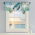 thumbnail image 5 of Ocean Turtle Window Valance for Kitchen, Coral Starfish Vintage Wood Texture Rod Pocket Short Curtain for Small Windows, Light Filtering Decorative Valance, 60 x 14 Inch, 1 Panel, 5 of 9
