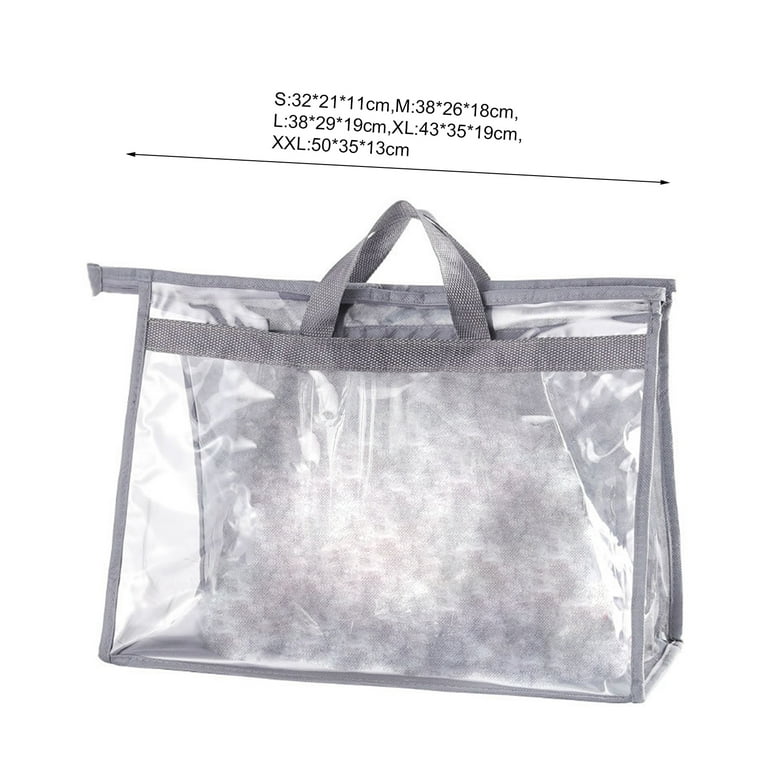 Dengjunhu Handbag Dust Bags Clear Purse Storage Organizer for Closet,  Hanging Zipper Storage Bag for Handbags 