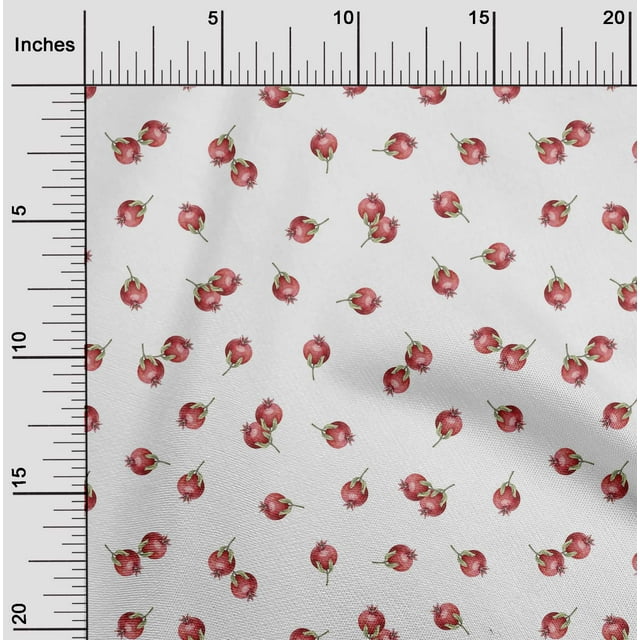 oneOone Cotton Poplin Fabric Pomegranate Fruit Printed Craft Fabric BTY 56 Inch Wide