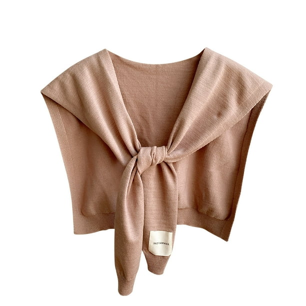 Bufandas de mujer de color liso de punto para exteriores, chal de invierno con cuello falso, bufanda decorativa Kangshi para el regazo y los hombros, bufanda para mujer