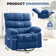 thumbnail image 2 of JMYMRY 360°Swivel Rocker Recliner Chair with Side Pockets, Adjustable Lounge Chair with Elegant Design for Living Room, Bedroom, Blue, 2 of 7