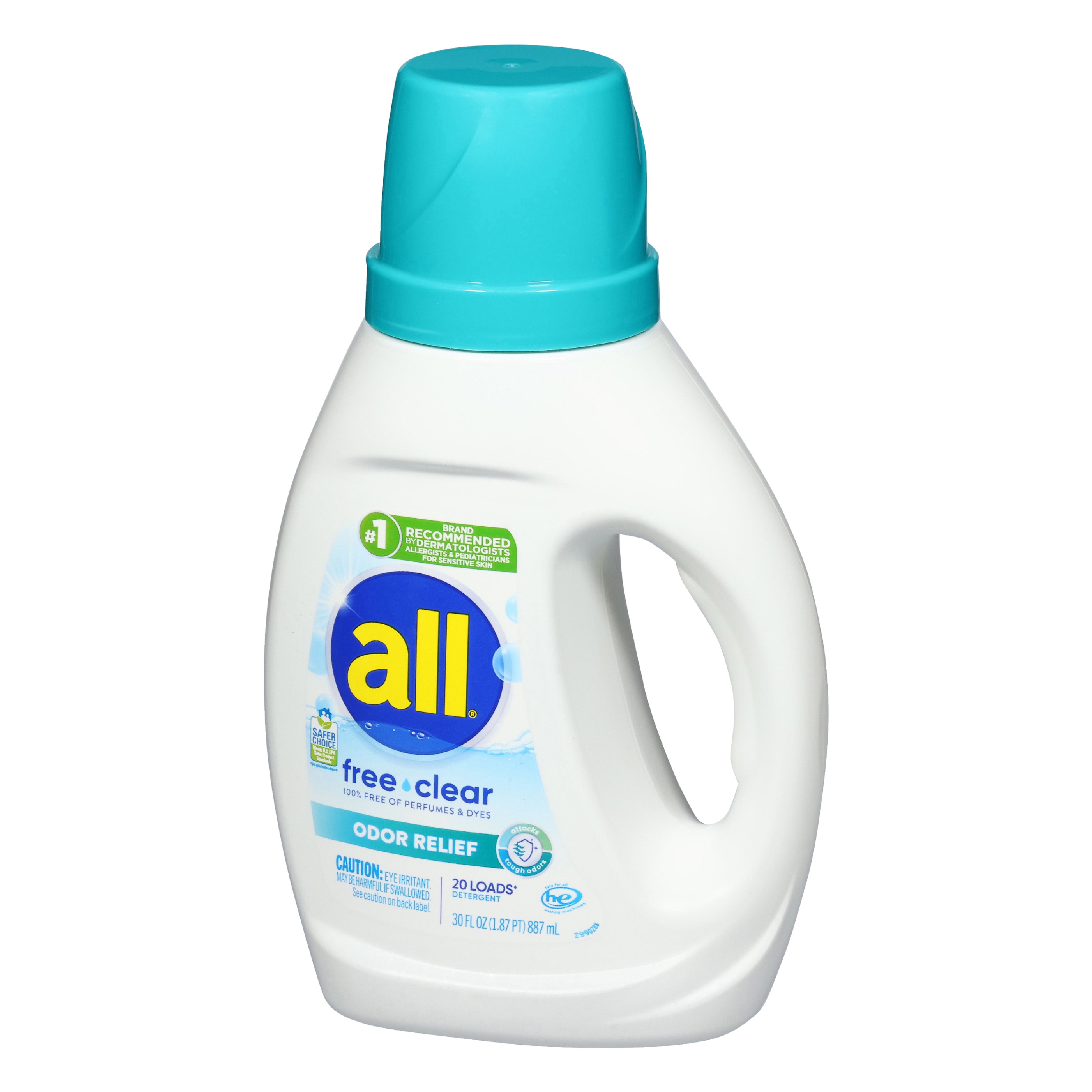 All Free Clear Liquid Laundry Detergent, Odor Relief, 73oz