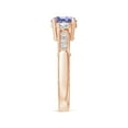 thumbnail image 3 of Angara Natural 1.45 Ct. Tanzanite with Diamond Vintage Inspired Ring in 14K Rose Gold for Women (Ring Size: 3), 3 of 9