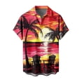 thumbnail image 7 of LODIENY Hawaiian Shirt for Men Trendy Tropical Palm Tree Sunset Printed Loose Fit Shirt Short Sleeve Casual Button Down Holiday Beach Graphic T-Shirts Tops with Pocket Multicolor#25 L, 7 of 7