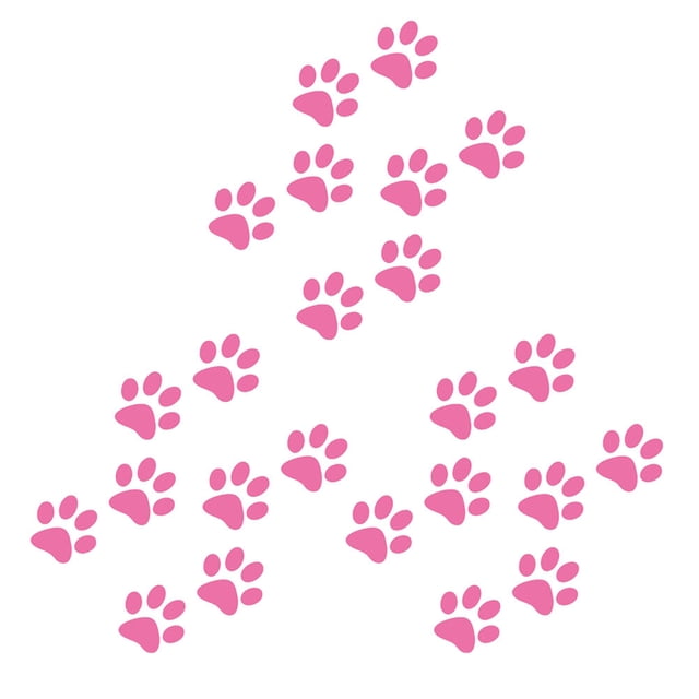24Pcs Cat Footprint Car Sticker Beautiful Car Decals Car Body Decorations