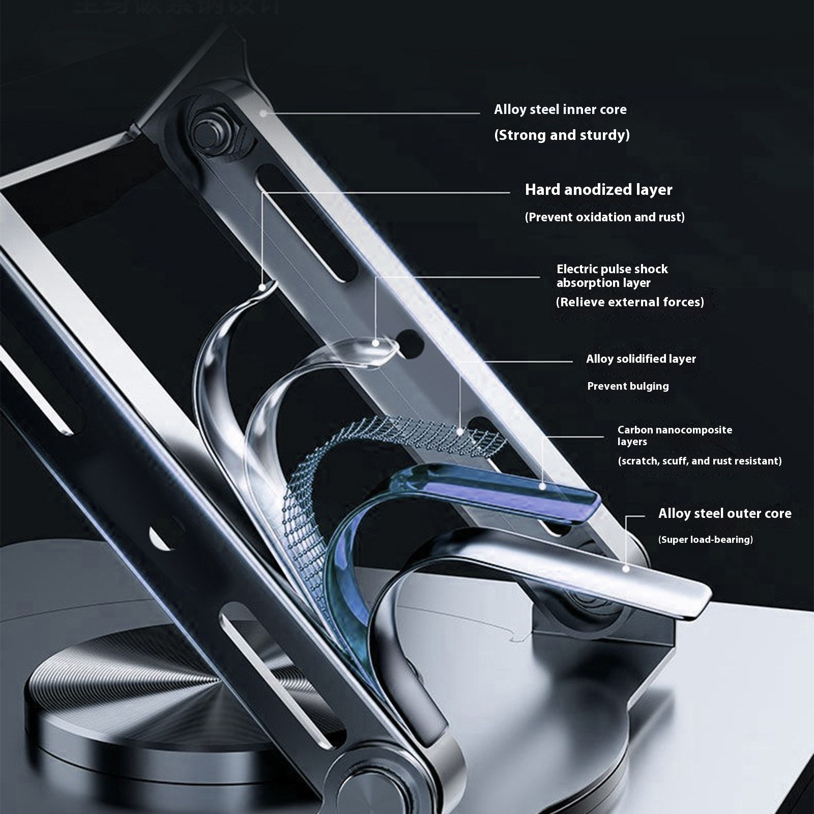 Adjustable Laptop Stand for Desk Metal Foldable Laptop Stand Portable Holder Mount Cooling Computer Notebook