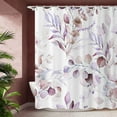 thumbnail image 3 of Purple Eucalyptus Leaf Stall Shower Curtain, Lavender Purple Botanical Watercolor Plants Bathroom Curtain Bathtub Home Decor Waterproof Fabric Machine Washable with 6PCS Hooks,36" Wx72 L, 3 of 6