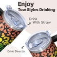 thumbnail image 4 of Double Wall 20oz Geometric Texture Tumbler with Handle, Stainless Steel Insulated Coffee Travel Mug Leak Proof Design, 4 of 5