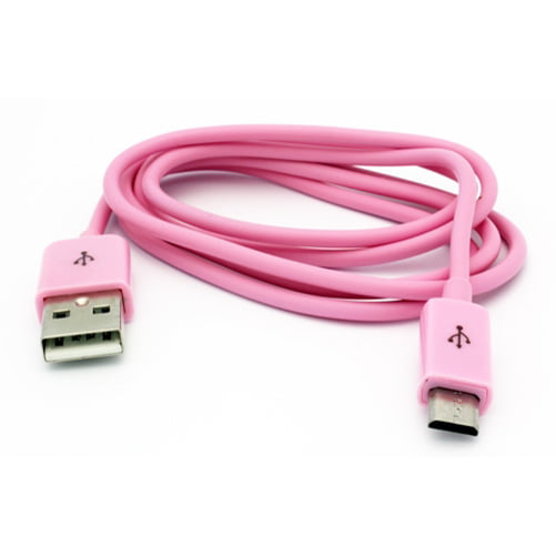 Pink 3ft USB Cable Rapid Charger Sync Power Wire Micro-USB Data Cord ...