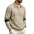 thumbnail image 5 of Men’s Polo Shirts Long Sleeve Color Block Button Pullover Lightweight Casual Fall winter Golf Sweatshirts, 5 of 8