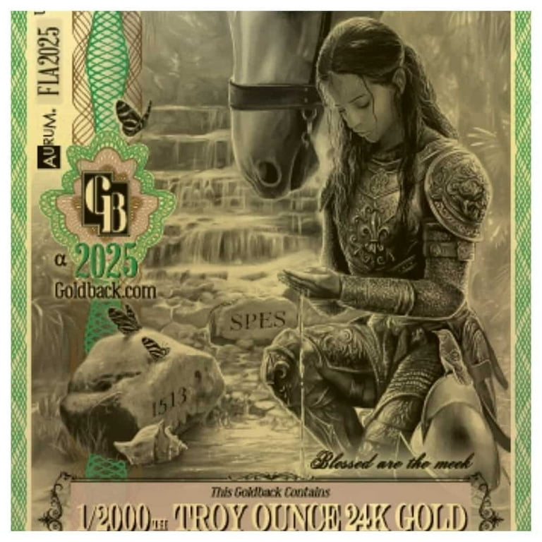 1/2 Florida Goldback 1/2000 oz 24K Gold Foil Aurum Note - Walmart.com
